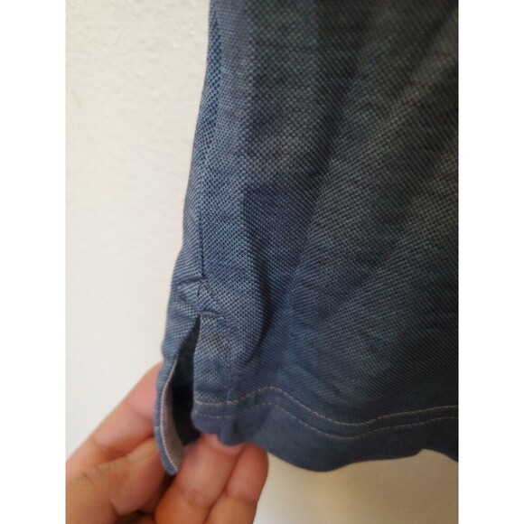 Travis Mathew Shirt Men's M Blue Logo on back stretch Collar Quarter Button - Picture 7 of 15